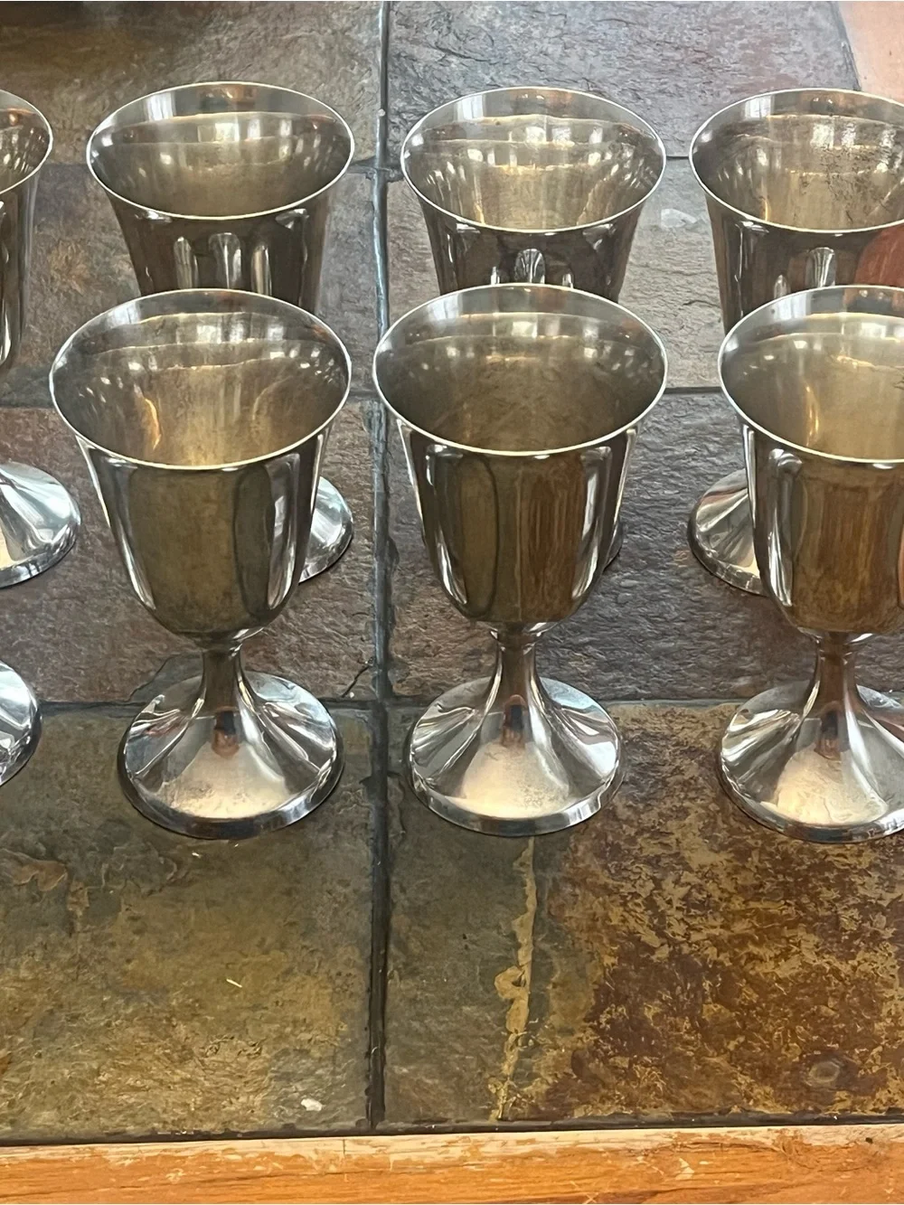 Vintage Silver Plated Goblet Set - 8-Piece (Silver)